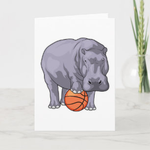 Flusspferd Basketballspieler Basketball Karte