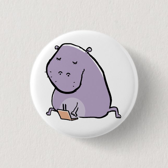 Flusspferd Button (Vorderseite)