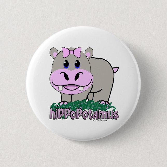 Flusspferd Button (Vorderseite)
