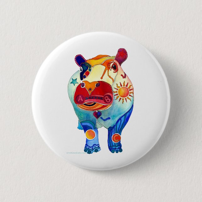 Flusspferd Button (Vorderseite)