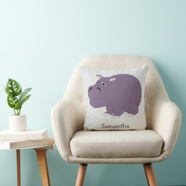 Flusspferd-Design personalisiert Kissen (Stuhl )