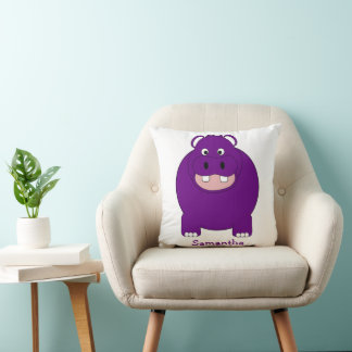 Flusspferd Design personalisiert Kissen