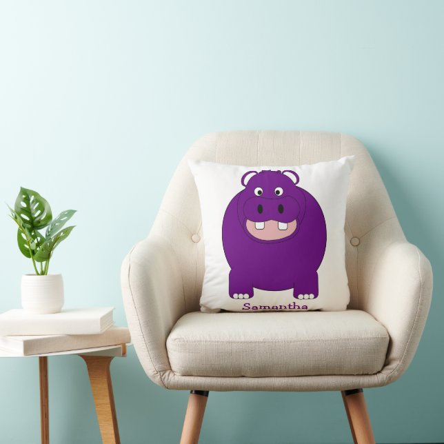 Flusspferd Design personalisiert Kissen (Stuhl )
