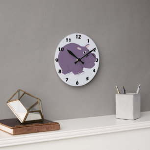 Flusspferd-Design Runde Wanduhr