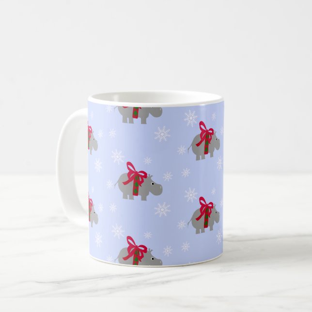Flusspferd-Feiertags-Weihnachten  Kaffeetasse (Vorderseite Links)