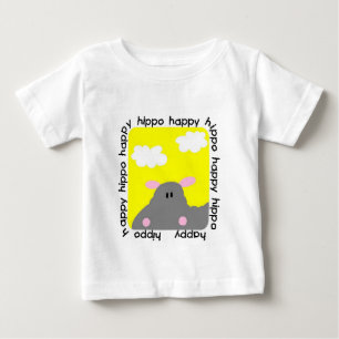 Flusspferd-glücklicher Baby-Spielanzug Baby T-shirt