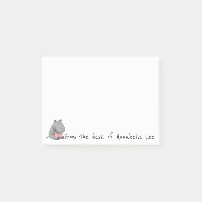 Flusspferd-Helfer Post-it Klebezettel (Vorderseite)