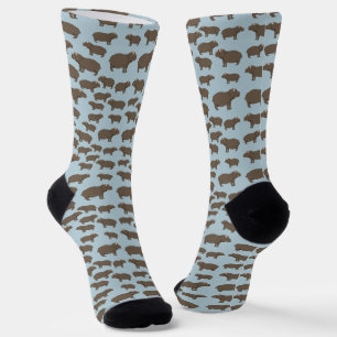 Flusspferd-Hippo-Muster Socken