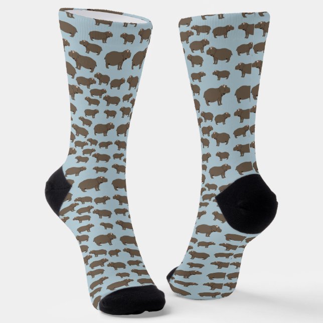 Flusspferd-Hippo-Muster Socken (Gewinkelt)