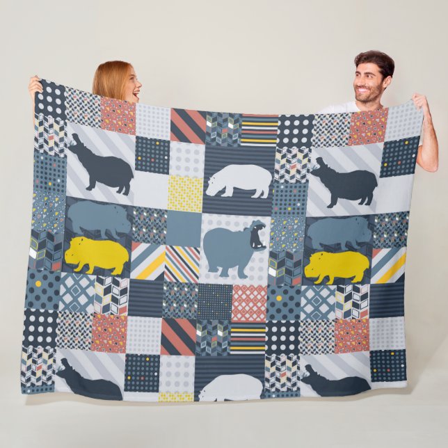 Flusspferd-Imitat-Steppdecke Fleecedecke (Beispiel)