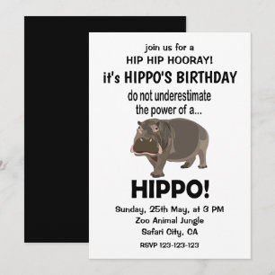 Flusspferd Lustig Niedlich Geburtstag Einladung