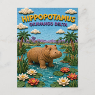 Flusspferd Okavango-Delta Moderne KlayKoo Postkarte