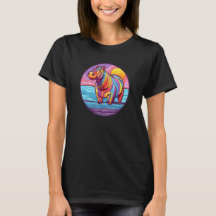 Flusspferd Pop Vintage Süßes Nilpferd Safari-Tier T-Shirt