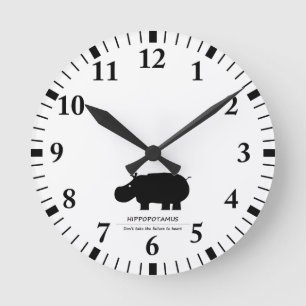 Flusspferd Runde Wanduhr