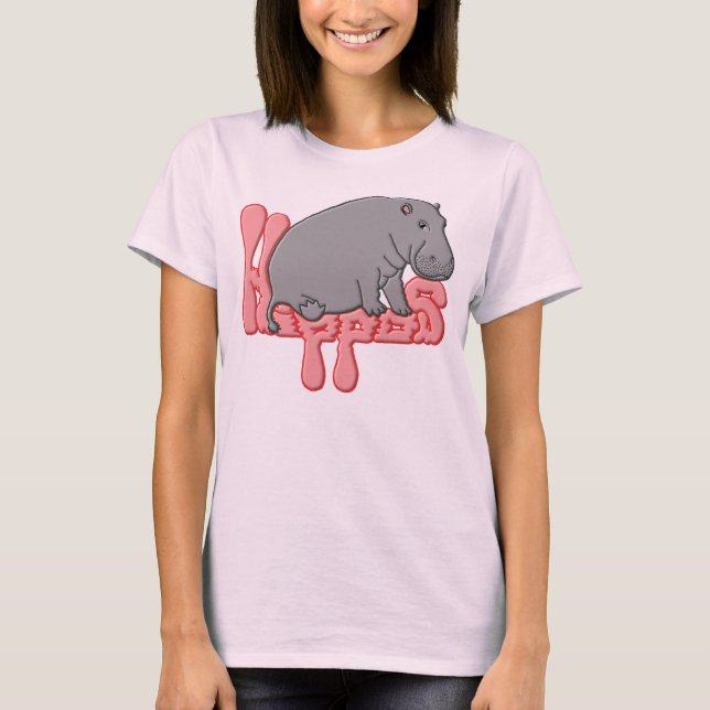 Flusspferd schwer - Rosa T-Shirt (Vorderseite)