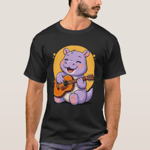 Flusspferd spielt Gitarre Grafik Jungen Mädchen Gi T-Shirt