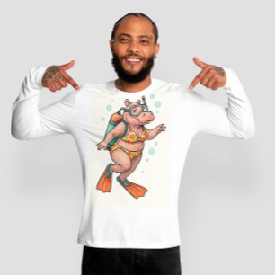 Flusspferd-Taucher unter Wasser T-Shirt