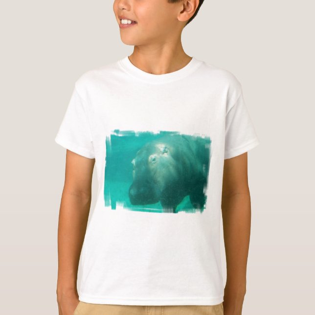 Flusspferd unter Wasser-Jugend-T - Shirt (Vorderseite)