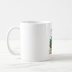 Flusspferd Weihnachten Flusspferd Santa Hut Bäume Kaffeetasse