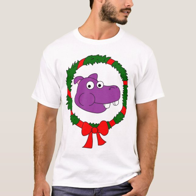 Flusspferd-WeihnachtsT-Shirt T-Shirt (Vorderseite)