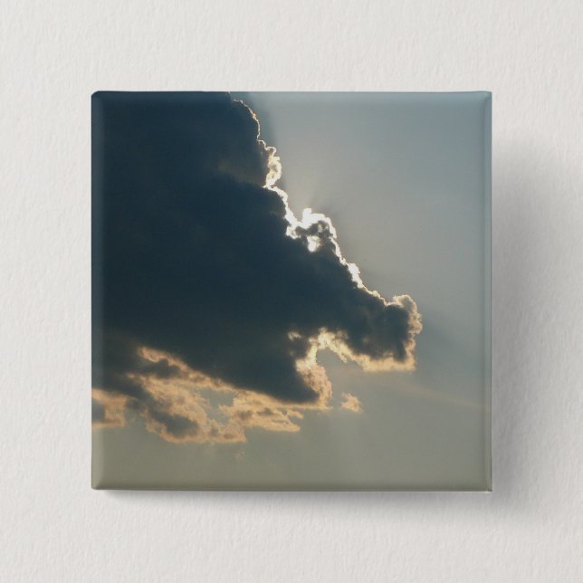 Flusspferd-Wolken-Knopf Button (Vorderseite)