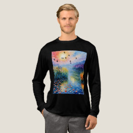 Flussszene mit Heißluftballons Tri-Blend Shirt
