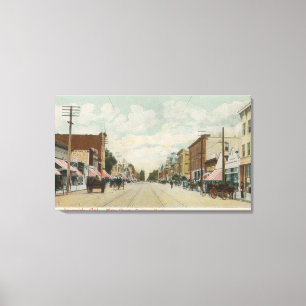 Flussufer, CAhauptstraßen-Ansicht, die Nord schau Leinwanddruck