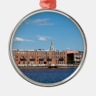 Flussufer Wilmingtons NC Silbernes Ornament