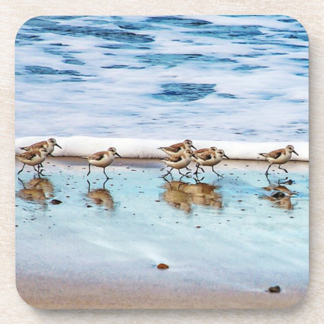 Flussuferläufer, die entlang den Strand laufen Untersetzer (Vorderseite)