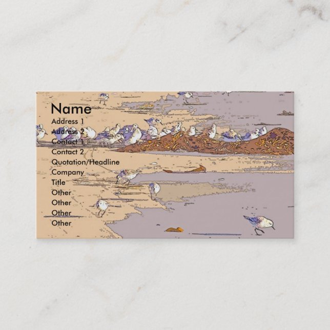 Flussuferläufer-Digital-Visitenkarte Visitenkarte (Vorderseite)