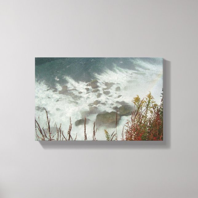 Flusswasser Grünes blaues Tal Landschaft Leinwanddruck (Vorderseite)