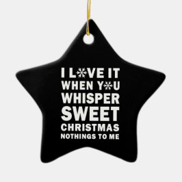 Flüstere süße Weihnachtsnichtigkeiten Schwarzer St Keramik Ornament