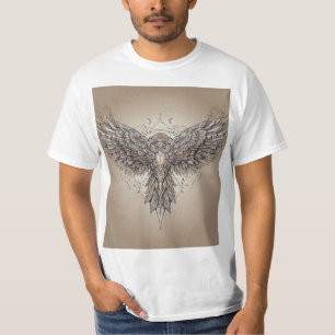 "Flüsterflügel: Futuristische feine Linie Tattoo" T-Shirt