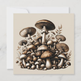 Flüsterholz: Nahtloses Pilz-Muster Collec Einladung