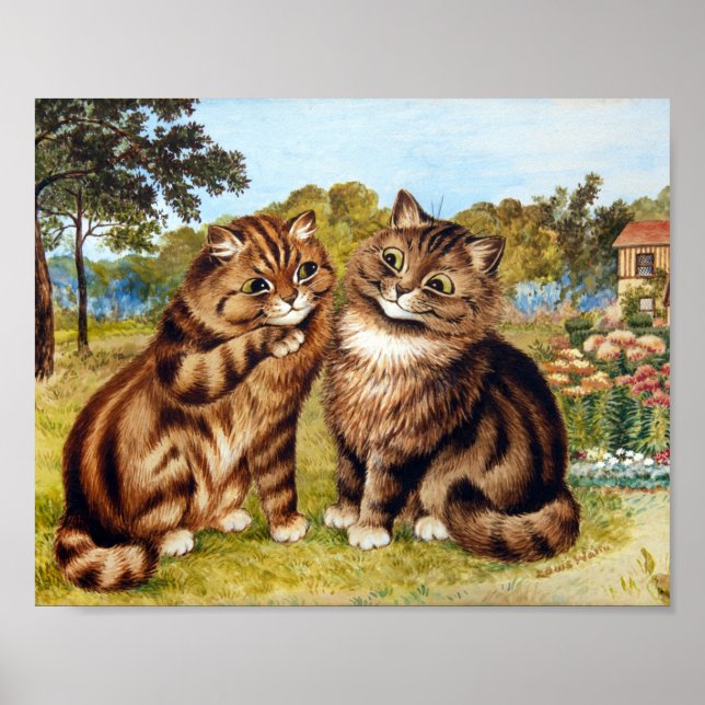 Flüsterkatze, Louis Wain Poster (Vorne)