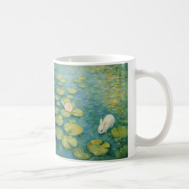 Flüstern am Seerosenteich – White Rabbit Tasse (Rechts)