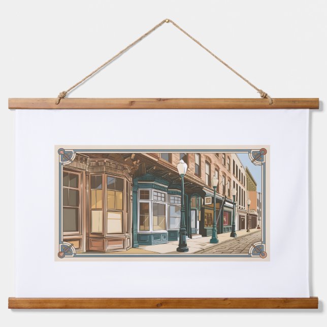 Flüstern aus altstädtischem Holz mit Wandteppichen Wandteppich Mit Holzrahmen (Vorne)