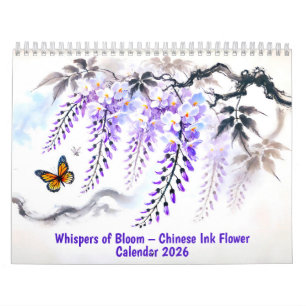 Flüstern der Blüten Chinesischer Tintenblumenkalen Kalender