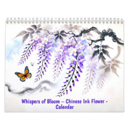 Flüstern der Blüten: Chinesischer Tusch-Blumenkale Kalender