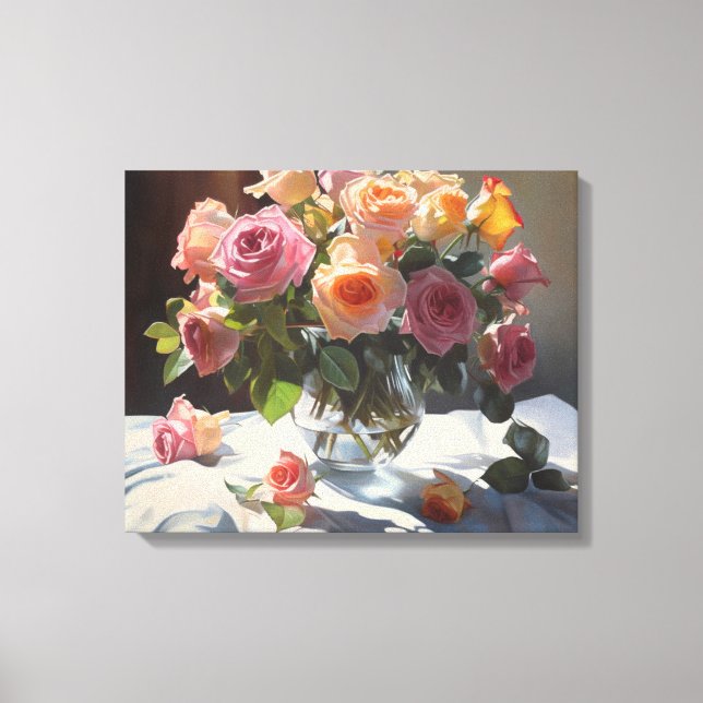 Flüstern der Elegance: Eine blumenreiche Ode Leinwanddruck (Vorderseite)