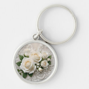 Flüstern der Elegance: Rose-Spitze und zeitlose St Schlüsselanhänger