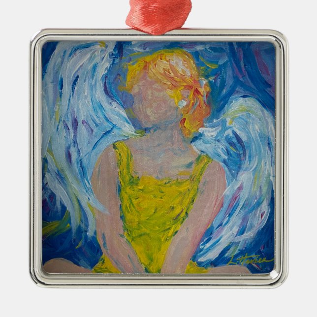 "Flüstern der Liebe" Angel Ornament Aus Metall (Vorne)