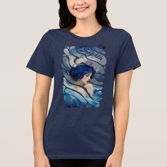 Flüstern der Meeresgöttin Tri-Blend Shirt (Vorderseite)