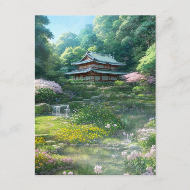 Flüstern der Natur, Friedlicher Garten Postkarte (Vorderseite)