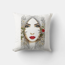 Flüstern der Natur - Weibliche Schönheit im Blut Kissen