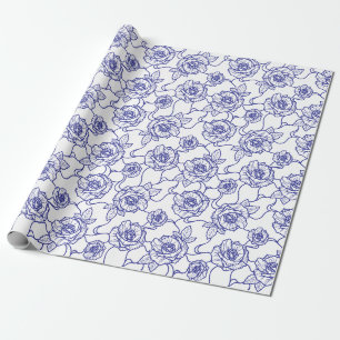 Flüstern der Rose, Elegante Linie Art Blumenmuster Geschenkpapier