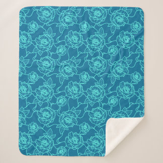 Flüstern der Rose, Elegante Linie Art Blumenmuster Sherpadecke