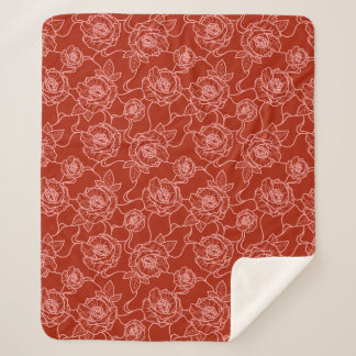 Flüstern der Rose, Elegante Linie Art Blumenmuster Sherpadecke