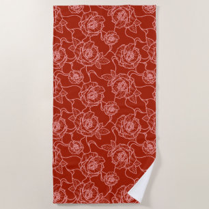Flüstern der Rose, Elegante Linie Art Blumenmuster Strandtuch