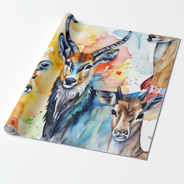 Flüstern der Wildwasser-Collage Geschenkpapier (Ungerollt)